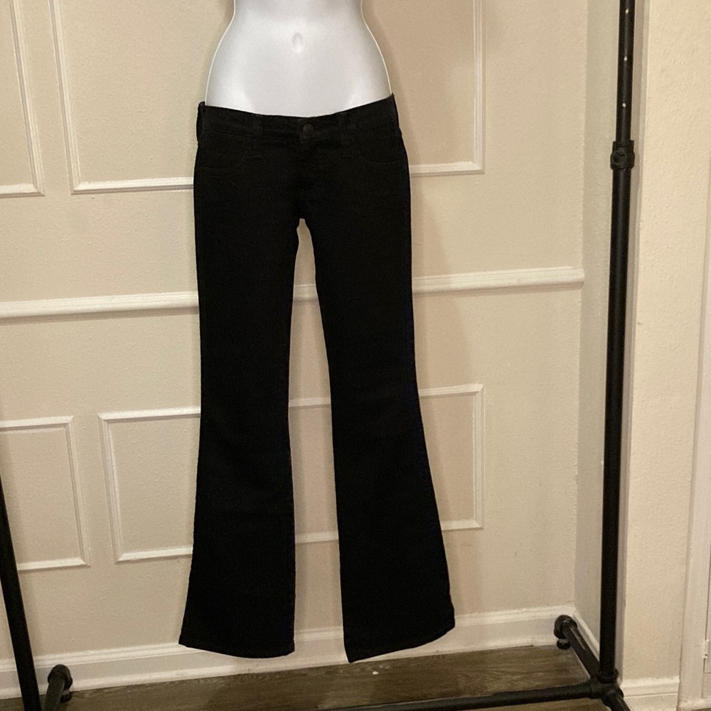 Frankie B. Black Crystal Embellished Pockets Flare Jeans